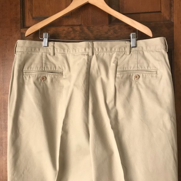 Lands' End Khaki Flat Front Pants Size 42 x 26 - Picture 9 of 13